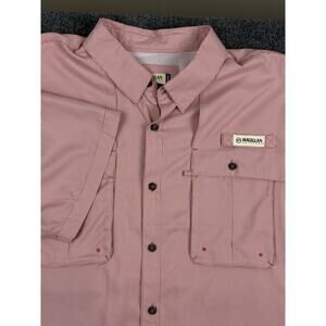 Magellan Outdoors Men’s XL Short Sleeve Fishing Shirt Pink Micro Check Quick Dry